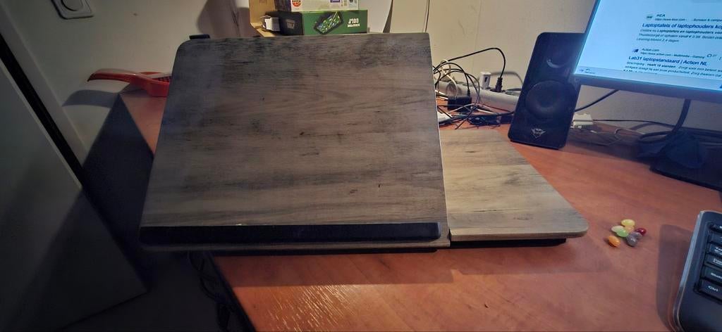 Houten Laptop Standaard - Verstelbaar, Ophalen of Verzenden, Gebruikt, Generic, In hoogte verstelbaar