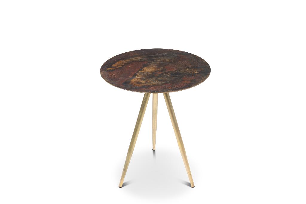Bijzettafel Colorado - VOOR € 65,-, Huis en Inrichting, Tafels | Bijzettafels, Minder dan 55 cm, Metaal of Aluminium, Rond, Nieuw