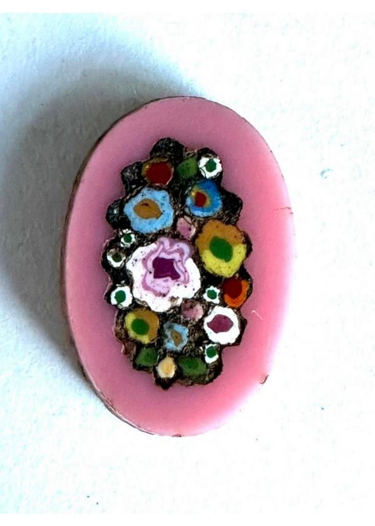 Antiek Victoriaans klein Italiaans micro mozaiek, Sieraden, Tassen en Uiterlijk, Antieke sieraden, Verzenden, Overige materialen