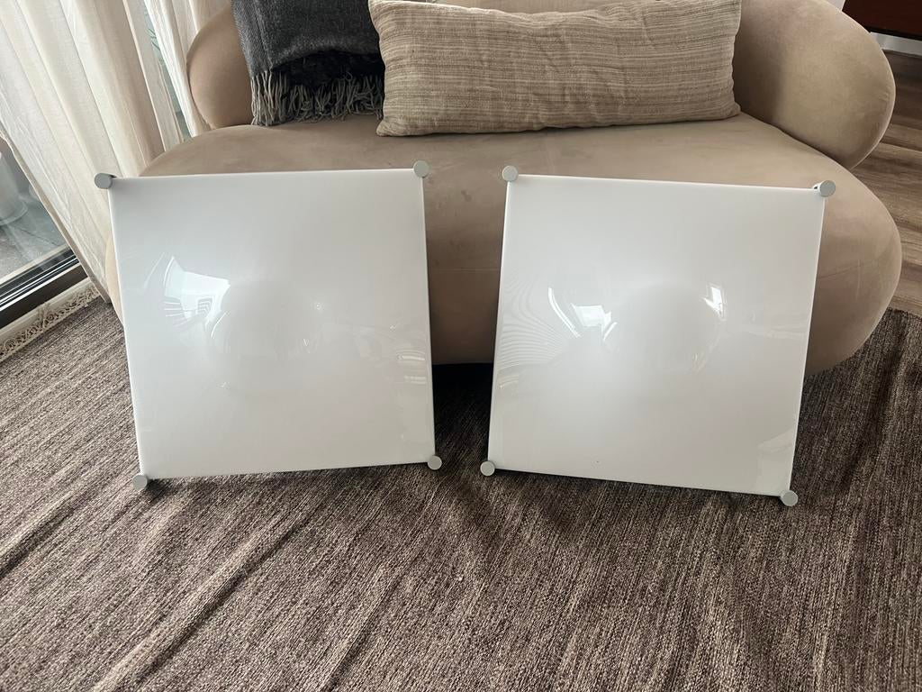 Twee martinelli luce bolla plafondlamp italiaans design, Huis en Inrichting, Ophalen, Gebruikt, Vierkant, Minder dan 100 cm