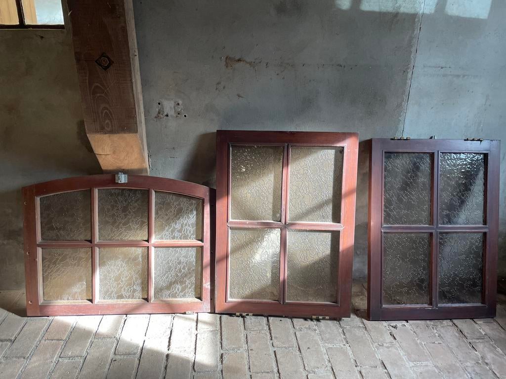 Hardhouten ramen, Ophalen, Zo goed als nieuw, Minder dan 80 cm, Gevelraam of Ruit