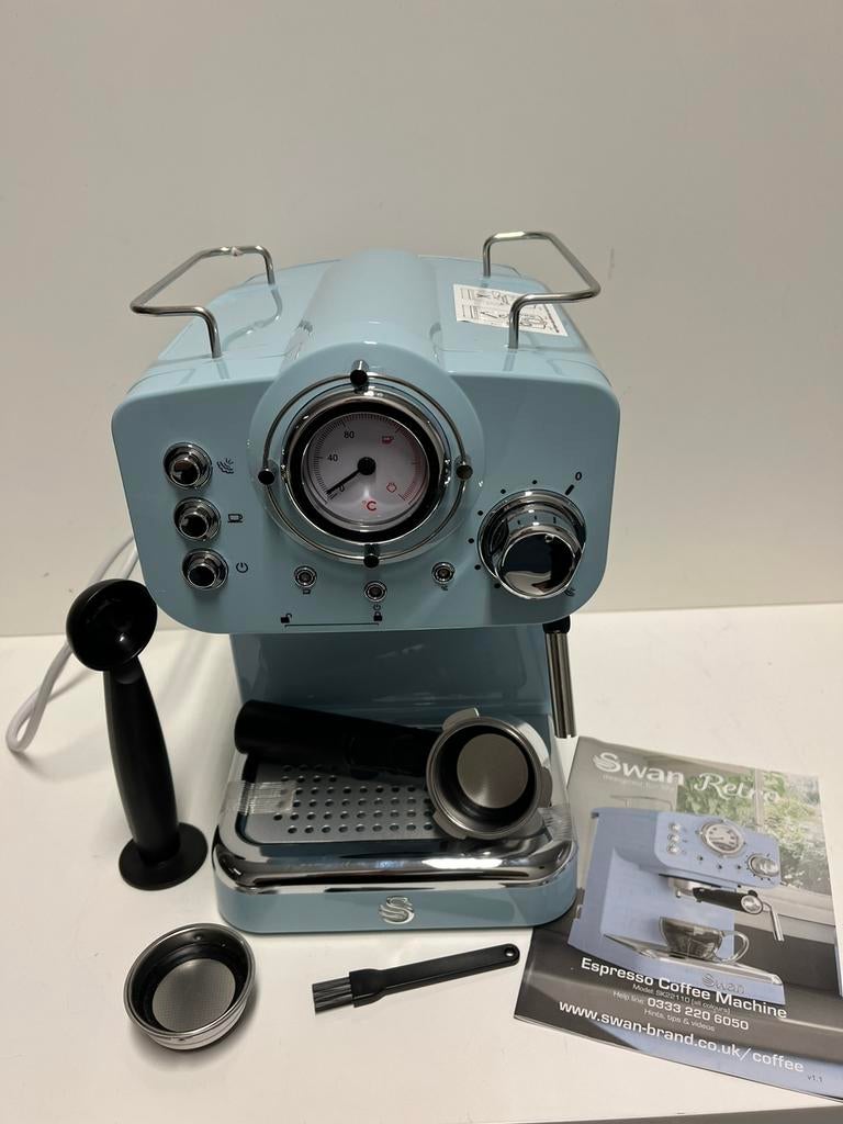 NIEUW!Swan retro koffiemachine. Verloopstekker nodig! €99,99, Ophalen of Verzenden, Nieuw