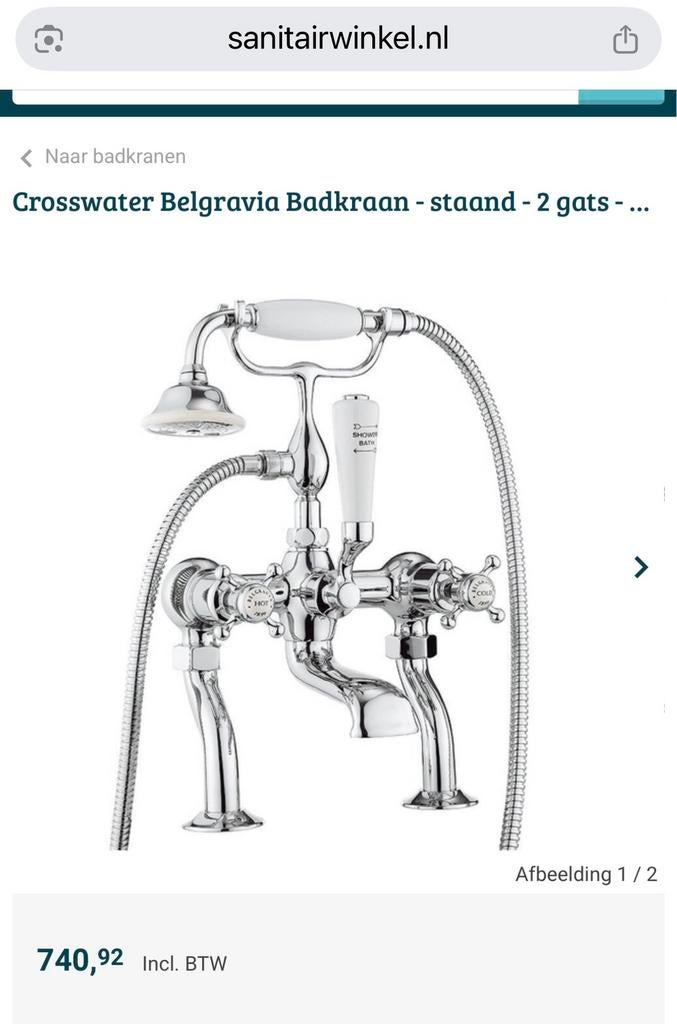 Crosswater Belgravia badkraan, Ophalen, Zo goed als nieuw, Overige kleuren