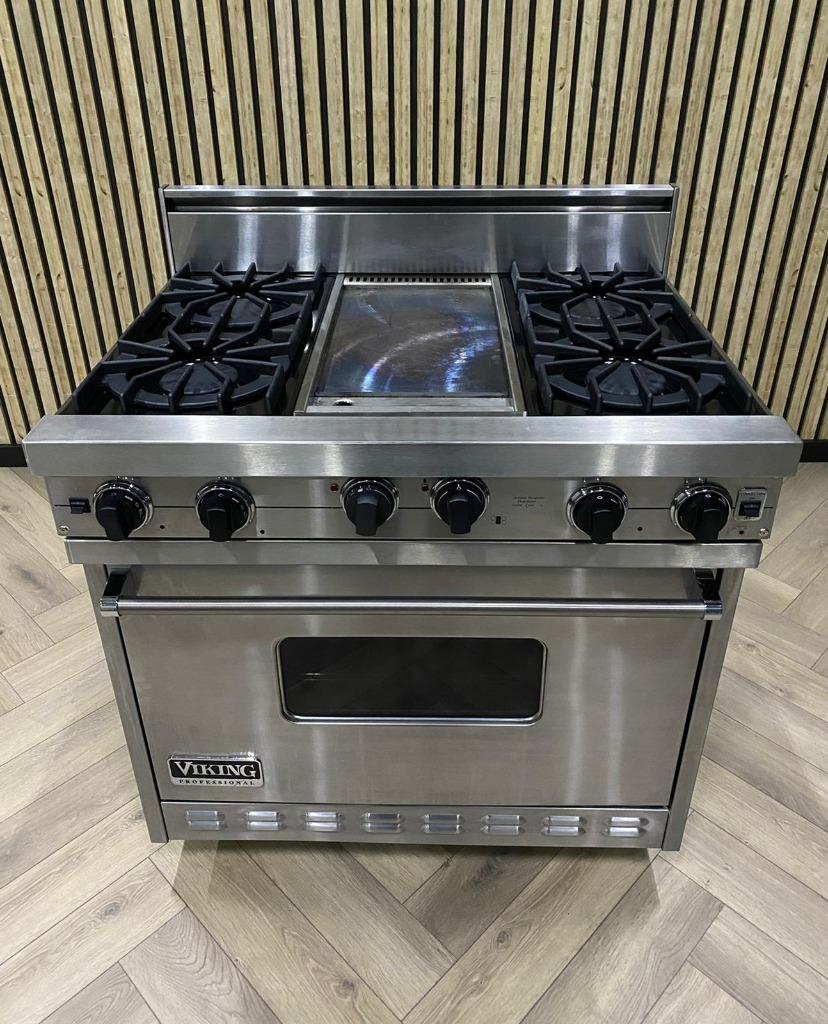 Prachtig Amerikaans Viking Fornuis 91CM Gas + Grillplaat, Witgoed en Apparatuur, 60 cm of meer, Ophalen of Verzenden, Zo goed als nieuw