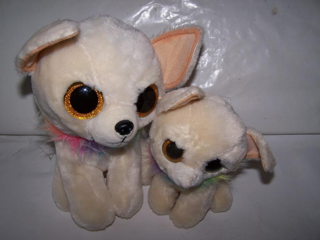 2 Ty knuffels Chewey de Chihuahua groot en klein. Zie foto., Ophalen of Verzenden, Zo goed als nieuw, Overige typen
