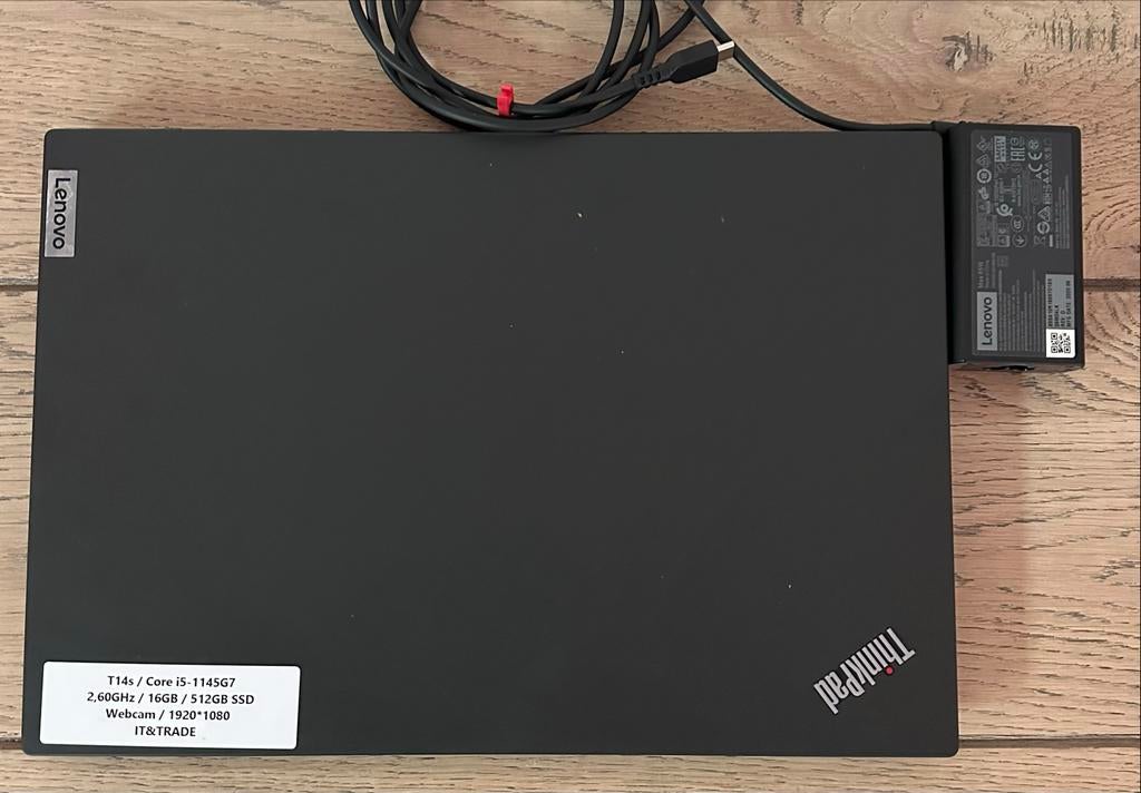 Lenovo Thinkpad T14s GEN2 i5-1135G7 , 16GB , 512GB SSD, 2 tot 3 Ghz, Qwerty, 14 inch, Support@lenovo.com