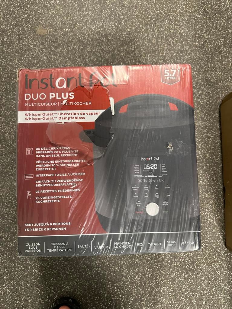 Instant Pot Duo Plus 5.7 liter multifunctionele snelkookpan, Ophalen of Verzenden, Nieuw, Rvs