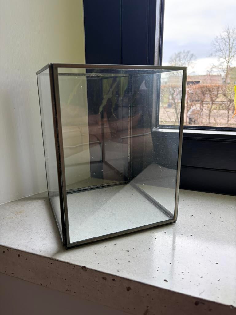 Glazen windlicht, Dieren en Toebehoren, Ophalen, Zo goed als nieuw