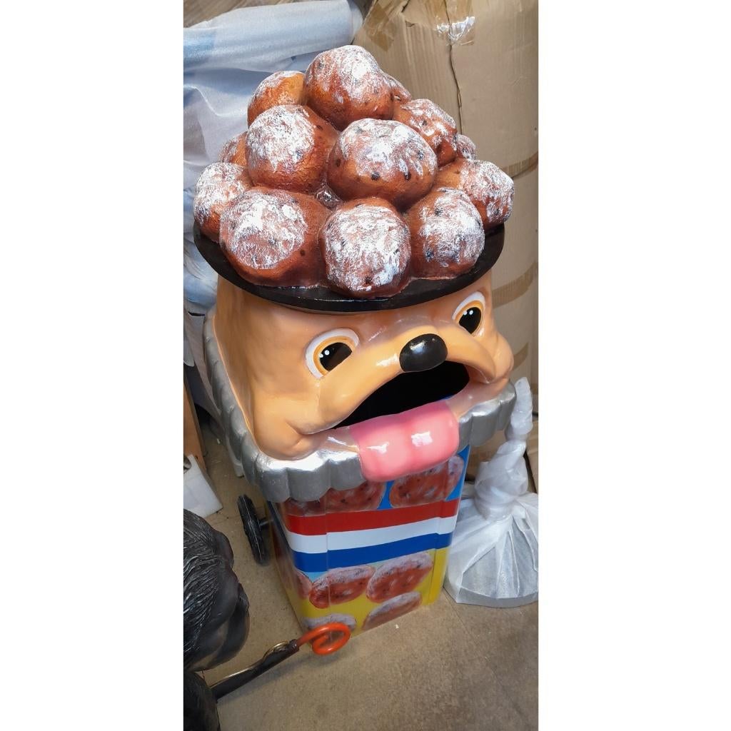 Oliebollen afvalbak – Oliebol 50 x 50 x 130 cm Verrijdbaar, Verzamelen, Ophalen, HorecaBeelden, Overige typen, Nieuw