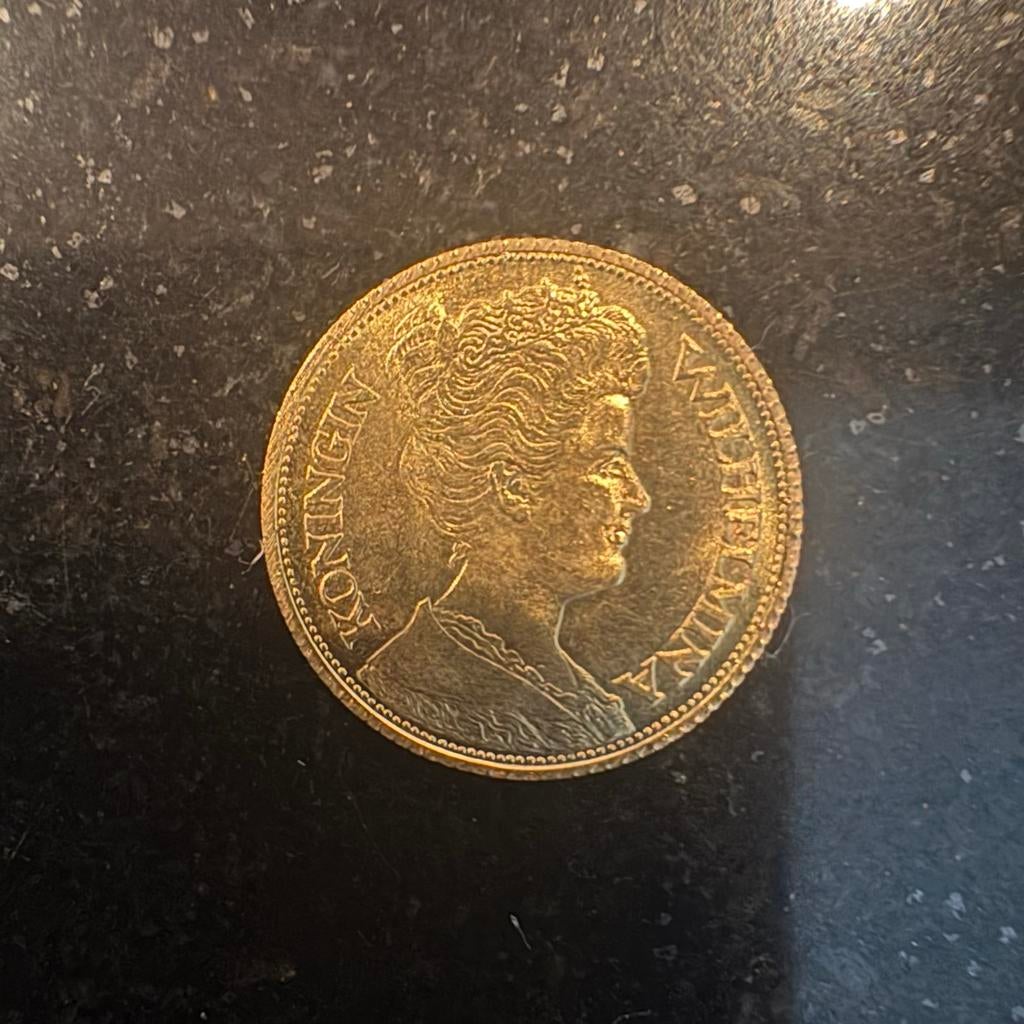 5 Gulden Gouden Wilhelmina 1912, Postzegels en Munten, Munten | Nederland, Ophalen, 5 gulden, Goud, Koningin Wilhelmina