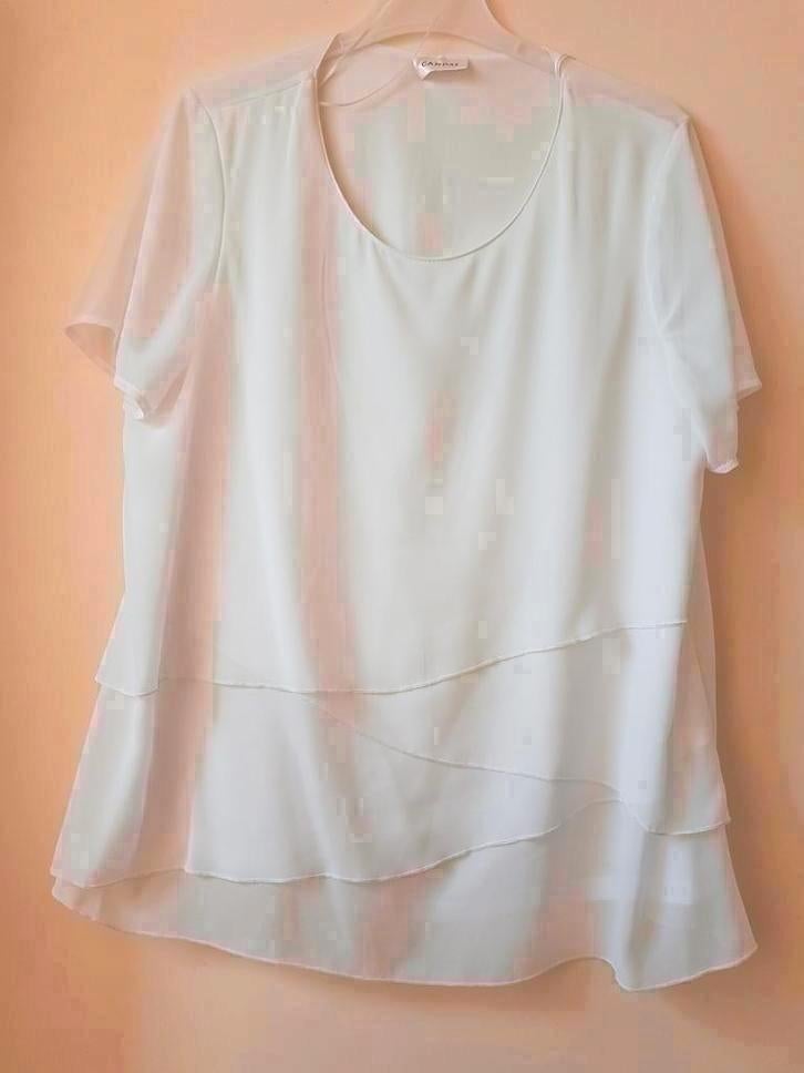 Chiffon feestblouse maat 42, Ophalen of Verzenden, Nieuw, Maat 42/44 (L), Wit