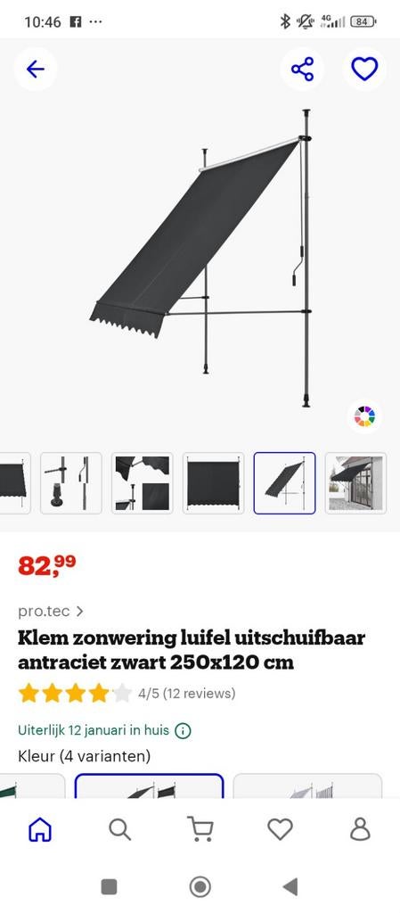 Solar Royal Klem Zonnescherm - Nieuw!, Tuin en Terras, Solar Royal, Onbekend, Nieuw, Ophalen of Verzenden