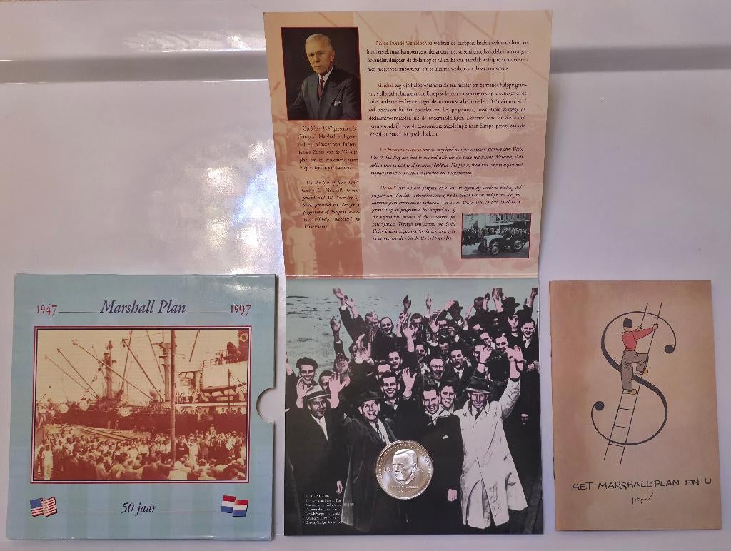 10 Gulden Marshall Plan – Nederland 1997 – 15 g .800 – FDC, Postzegels en Munten, Munten | Nederland, Ophalen, Koningin Beatrix