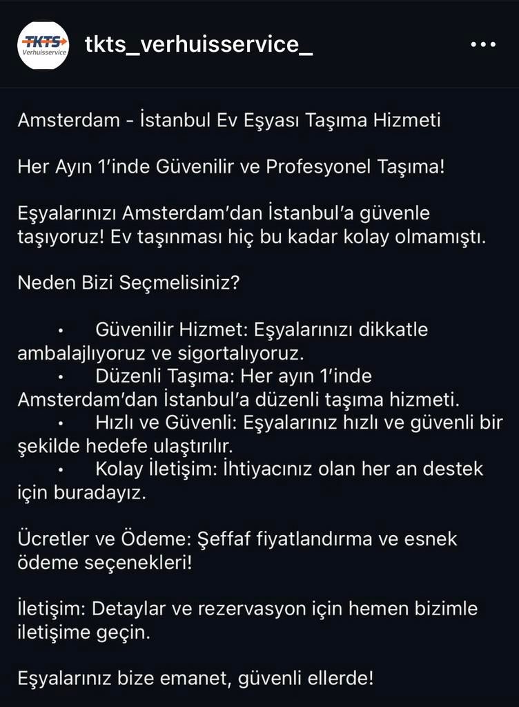 Verhuizing buitenland/Yurt dışı taşımacılık