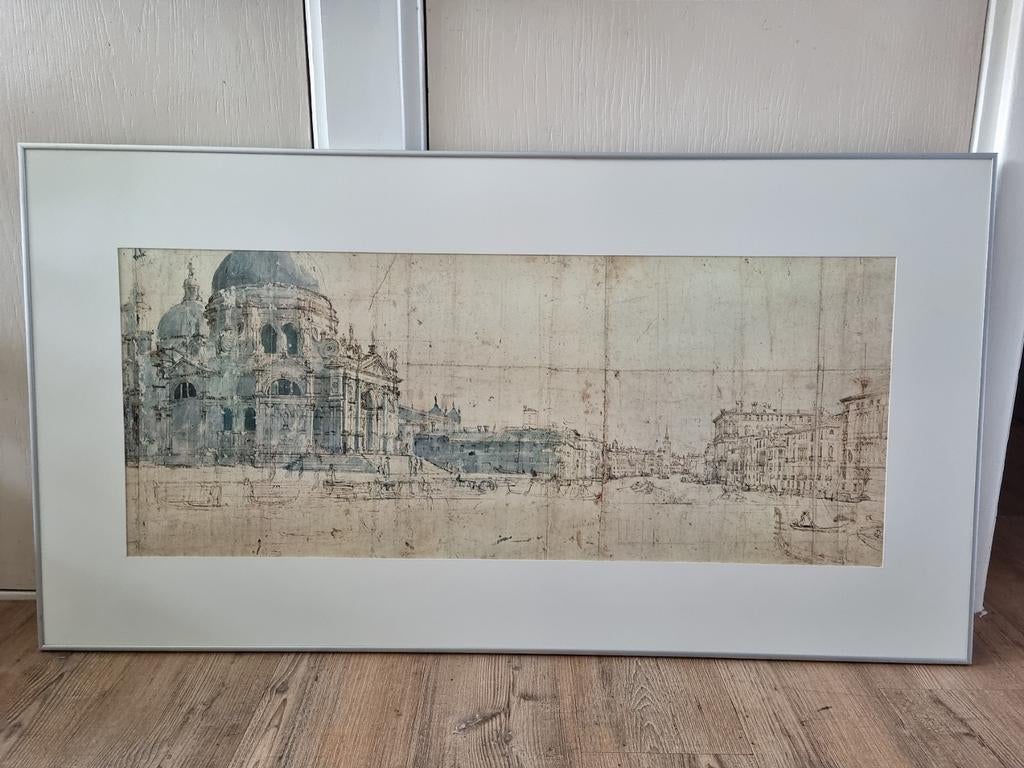Venetië Pentekening Schilderij, Antiek en Kunst, Kunst | Tekeningen en Foto's, Ophalen of Verzenden