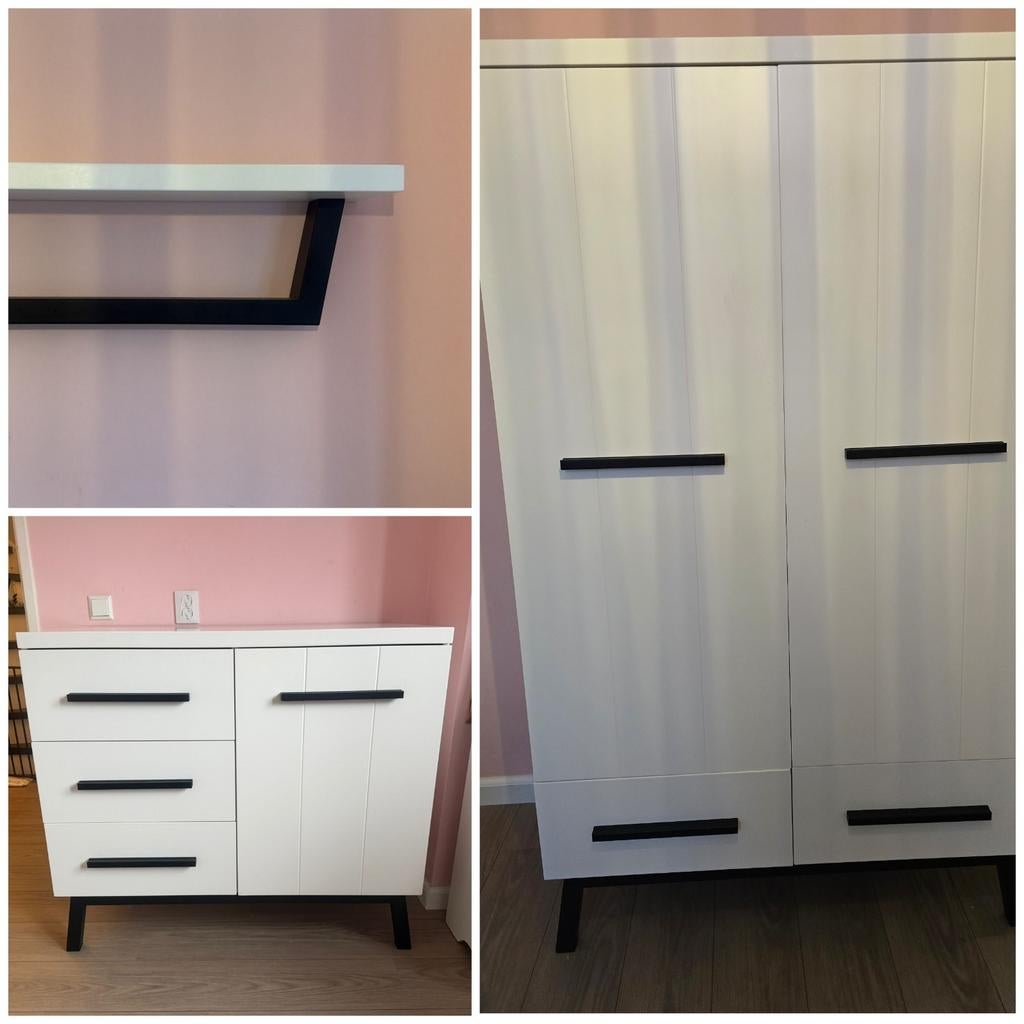 Babykast, Commode & Wandplank - Complete Set, Ophalen, 50 tot 70 cm, Zo goed als nieuw, 75 tot 100 cm