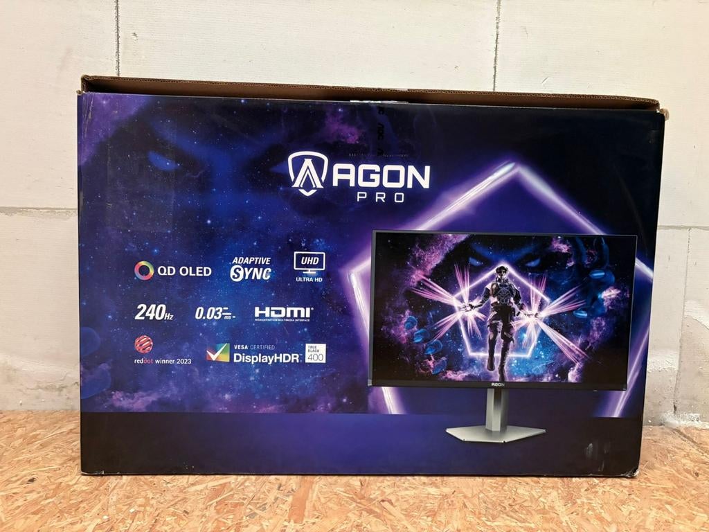 AOC AGON PRO AG276UZD 4K QD-OLED Gaming Monitor 240Hz, Computers en Software, Monitoren, Gaming, Broeklaan 101 Reuver, In hoogte verstelbaar