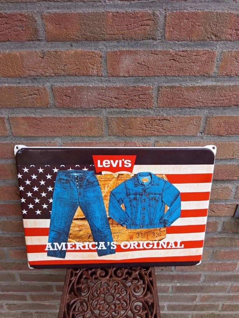 Emaillebord levi's, Ophalen of Verzenden, Reclamebord