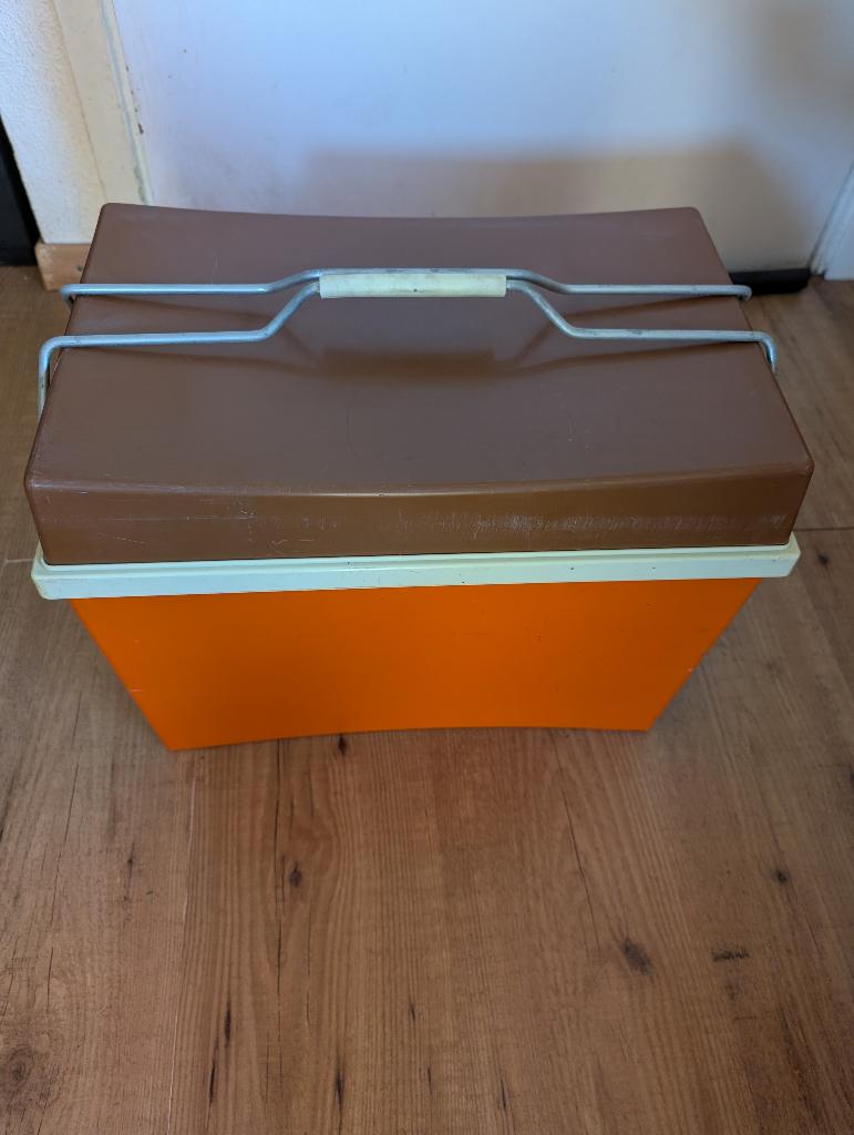 vintage koelbox oranje bruin, Ophalen, Gebruikt, Koelbox, Koelelement