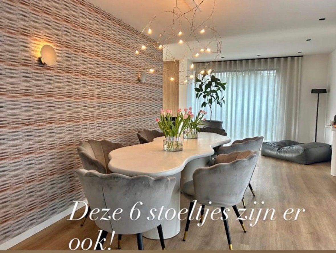 Set van 6 luxe eetkamerstoelen - Zo goed als nieuw, Ophalen, Gebruikt, Vijf, Zes of meer stoelen, Stof