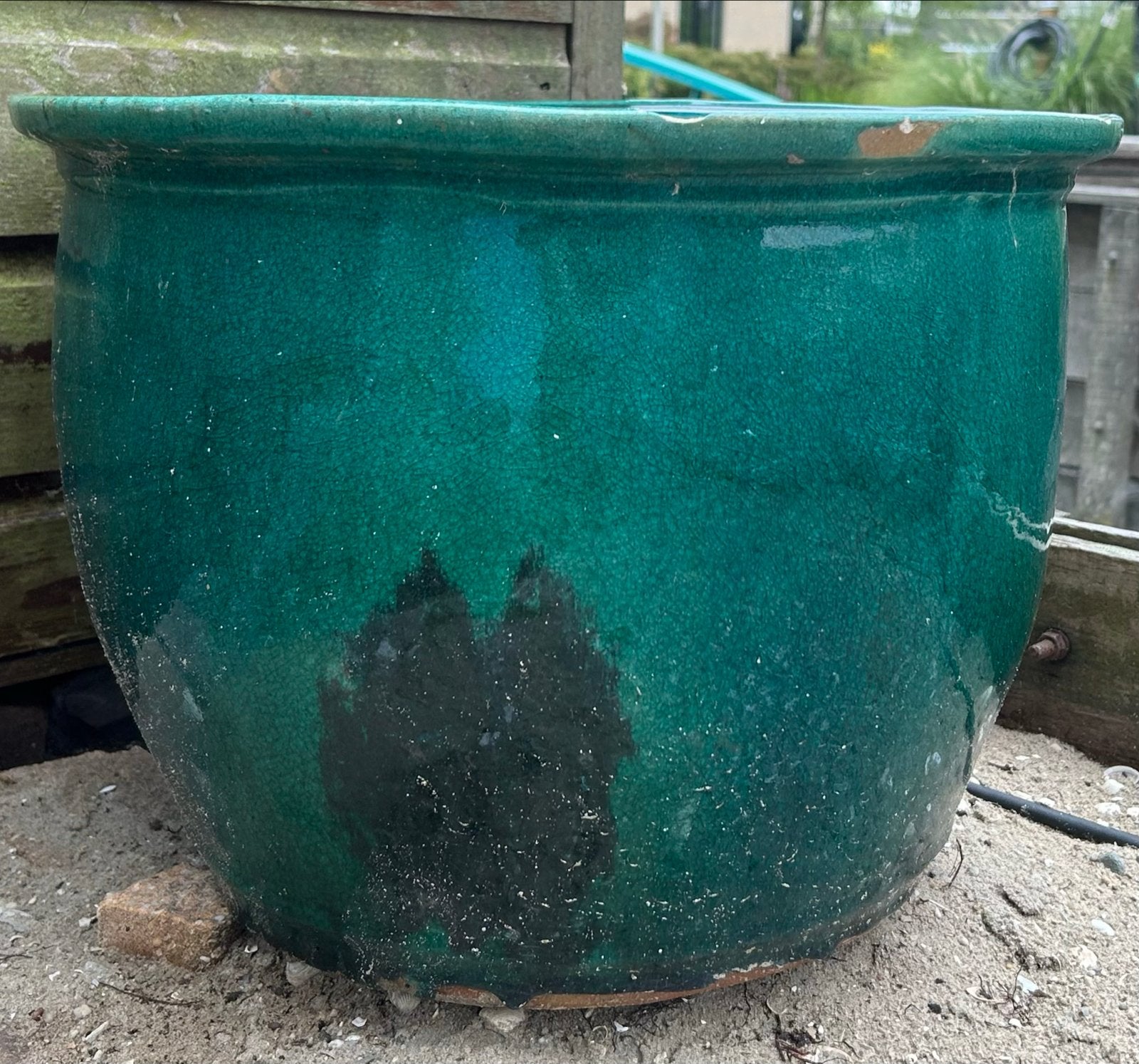 Grote bloempot plant tuin buiten pot ca 50x40 cm XL groen, 40 cm of meer, Rond, Ophalen of Verzenden, Zo goed als nieuw