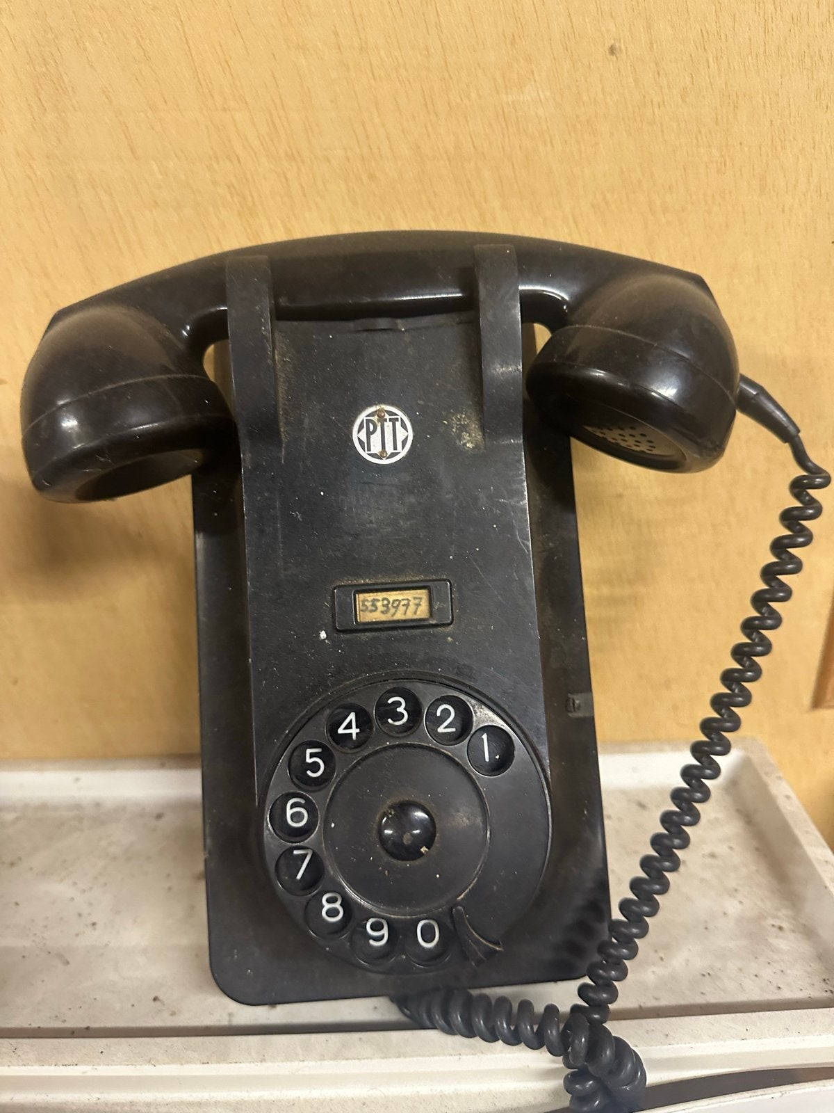 Vintage PTT Bakelieten Telefoon met Draaischijf, Ophalen of Verzenden, Gebruikt, Bakeliet