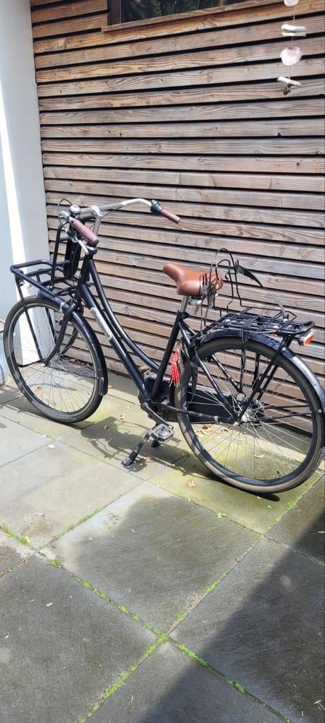 Popal fiets 28 inch, framemaat 49cm, zwart, 3 versnellingen, Terugtraprem, Gebruikt, 47 tot 50 cm, Versnellingen