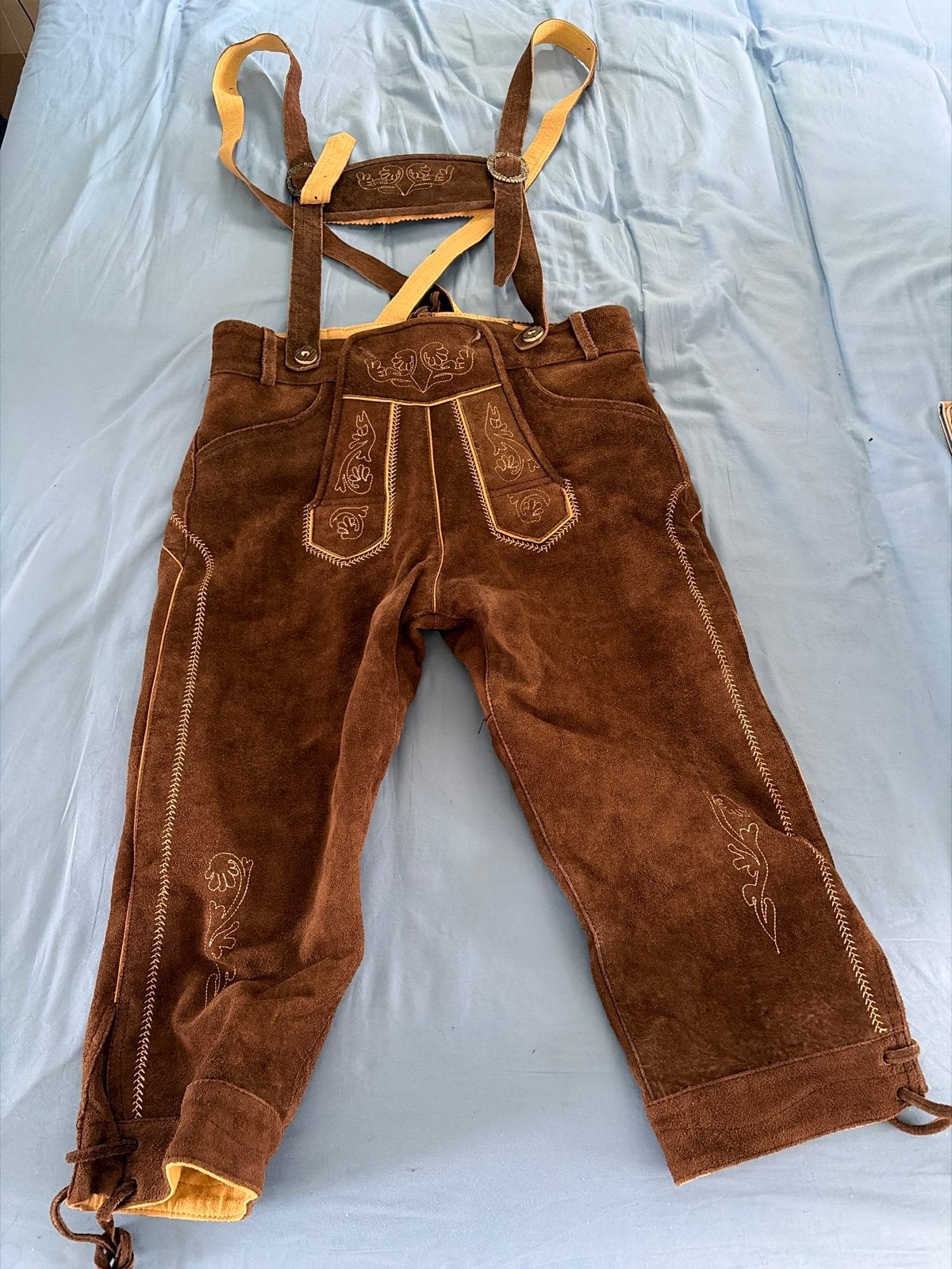 Oktoberfest!  Lederhose - Maat 48 (S) - Zo goed als nieuw, Ophalen, Zo goed als nieuw, Maat 48/50 (M), Bruin