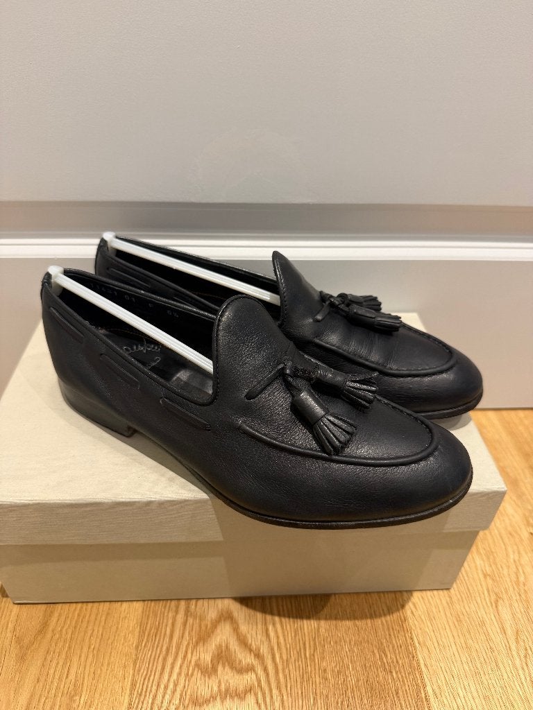 Santoni Tassel Loafer | UK 6.5 | (256), Kleding | Heren, Loafers, Verzenden, Zwart, Zo goed als nieuw
