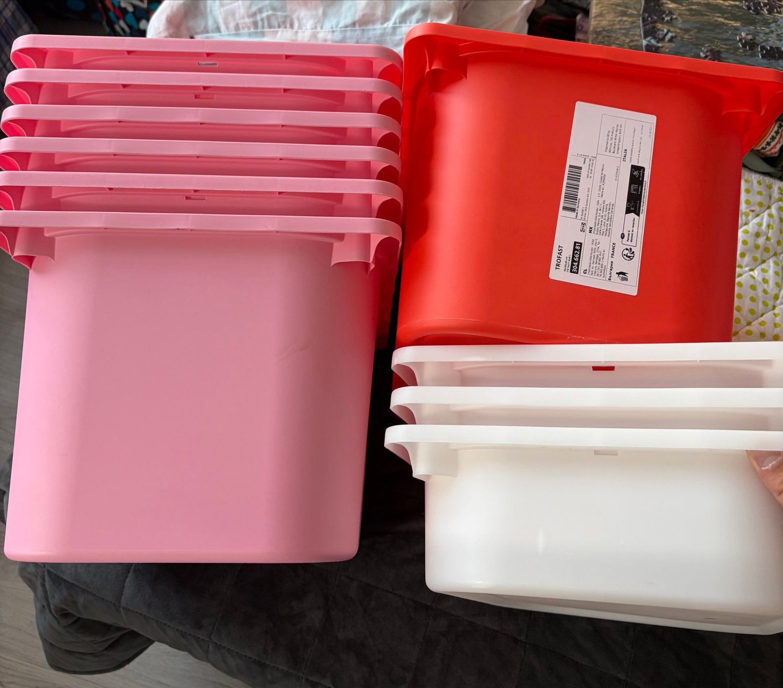 IKEA Trofast opbergbakken - roze, rood en wit, Ophalen, Gebruikt, Jongen of Meisje
