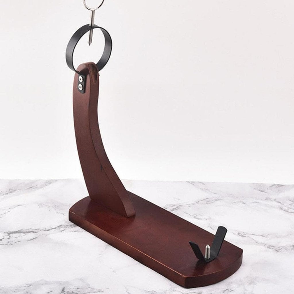 Houten hamhouder (hamstandaard, hamklem) met mes, Ophalen, Nieuw