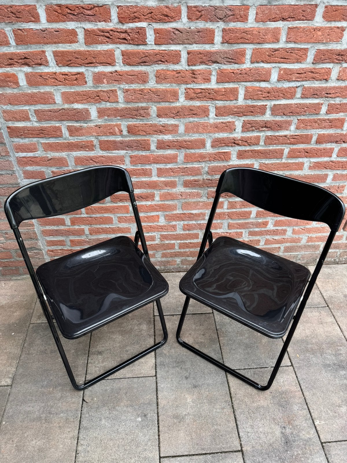 2 Zwarte Klapstoeltjes, Ophalen, Zwart, Twee