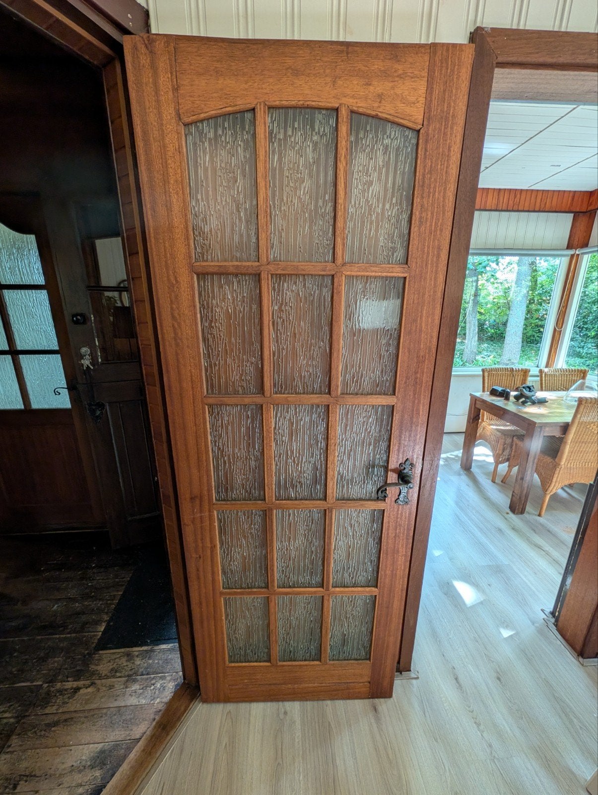 Houten binnendeur met glas, 77,5x210 cm, Doe-het-zelf en Verbouw, Deuren en Horren, Ophalen, Minder dan 80 cm, Binnendeur, Glas