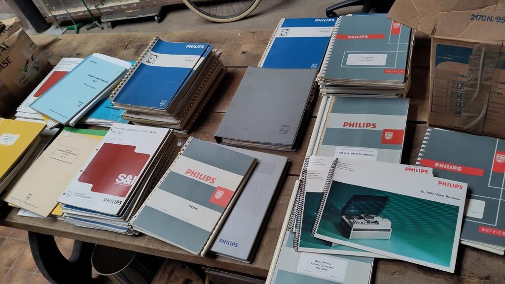 Verhuisdoos vol met Philips meetapparatuur documentatie, Ophalen of Verzenden