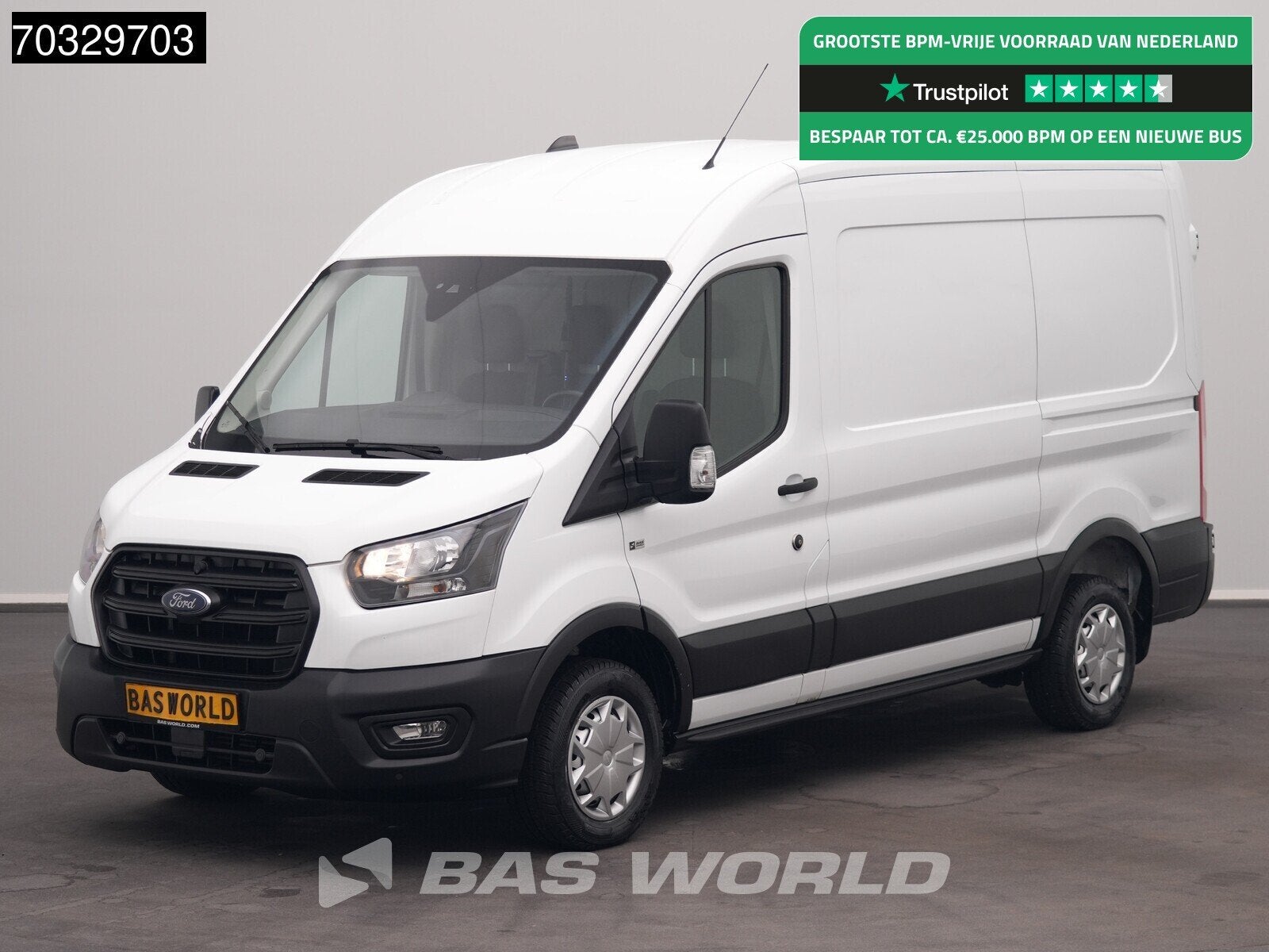 Ford Transit 130pk L2H2 Airco Cruise Parkeersensoren v+a Eur, Auto's, Stof, Euro 6, 4 cilinders, Wit
