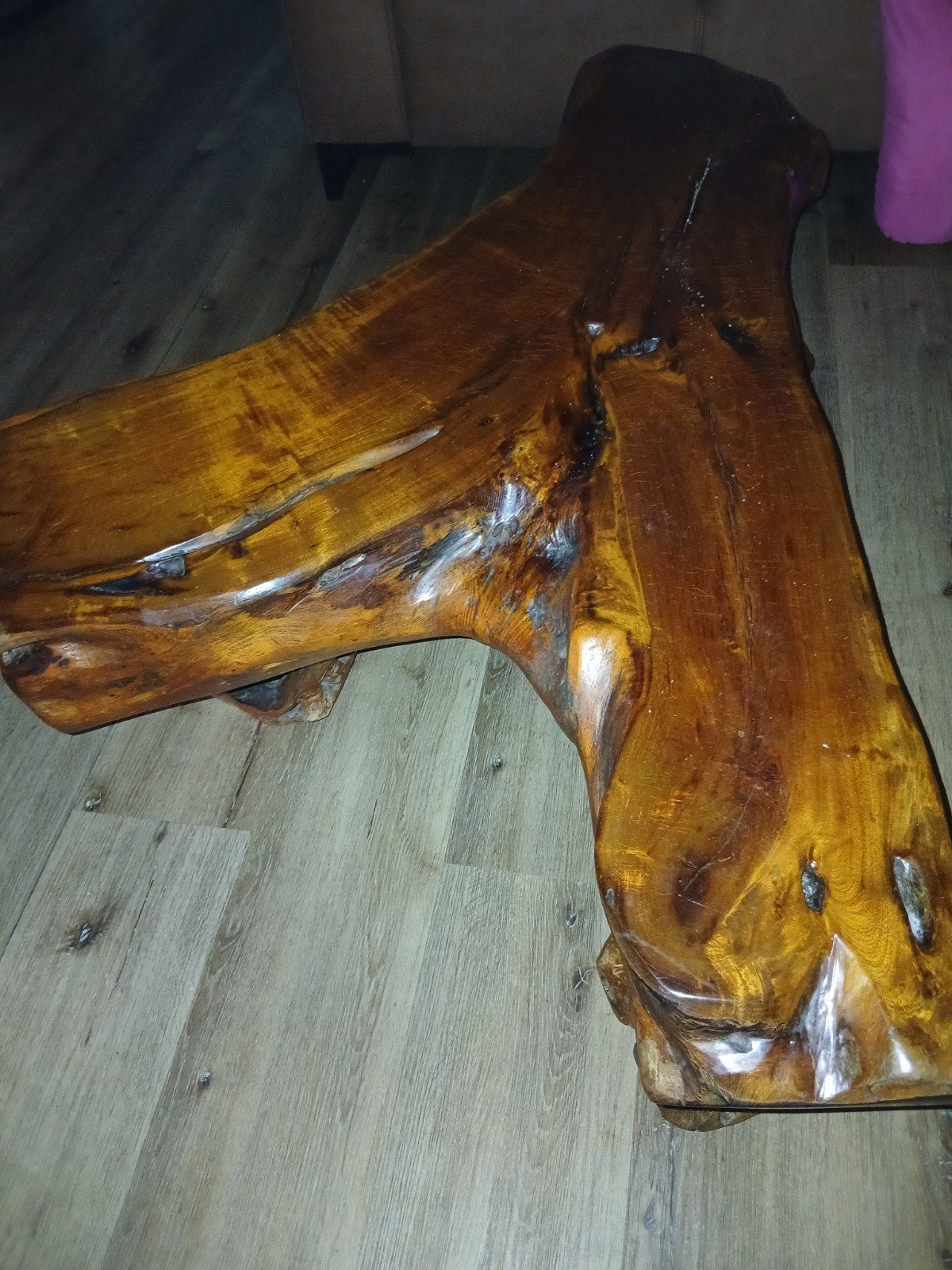 Unieke Salontafel van Natuurlijk Hout - Boomstam Design, Ophalen, Gebruikt, 50 tot 100 cm, Rustiek, Organisch, Natuurlijk, Boomstam