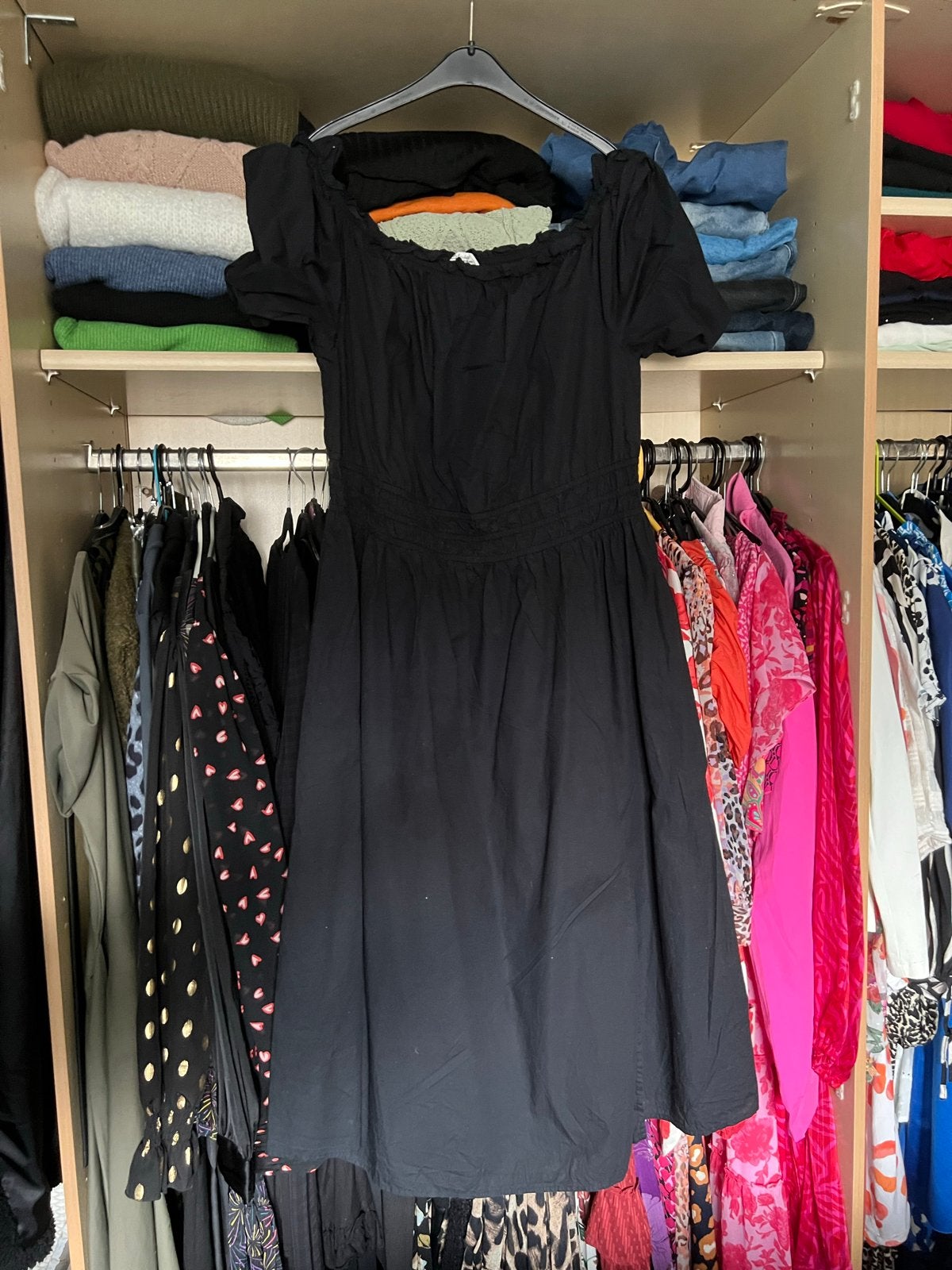 Miljuschka Zwarte Jurk Maat 42 ZGAN, Kleding | Dames, Jurken, Ophalen of Verzenden, Zo goed als nieuw, Maat 42/44 (L), Zwart