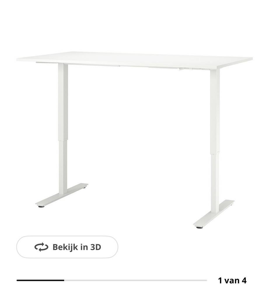 Trotten bureaublad zit/sta bureau wit 160x80, Ophalen, Zit-sta bureau, Spaanplaat of MDF, IKEA