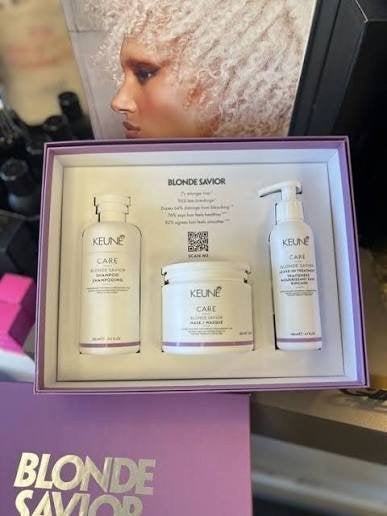 Keune Care Blonde Savior Set - Shampoo, Masker, Leave-in, Ophalen of Verzenden, Nieuw, Shampoo of Conditioner