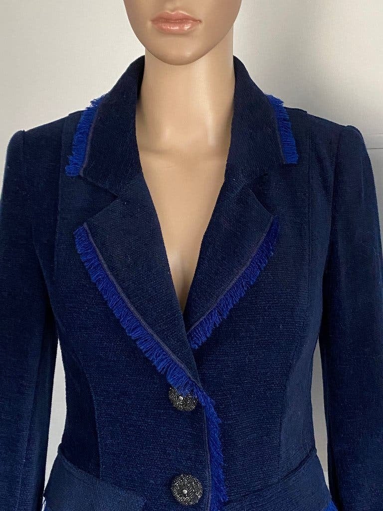 K294 Airfield maat 36=S jasje fluweel blazer colbert blauw, Blauw, Ophalen of Verzenden, Zo goed als nieuw, Jasje