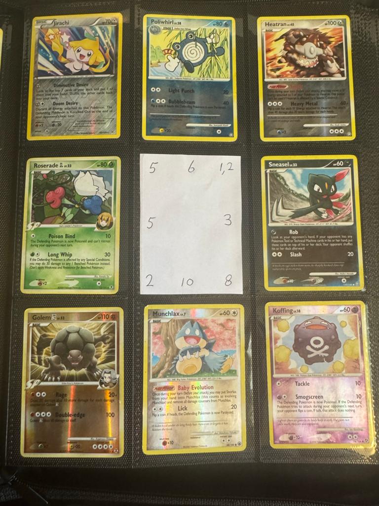 Pokémon Kaarten Collectie: Jirachi, Heatran, Roserade, Sneas, Ophalen of Verzenden, Zo goed als nieuw, Meerdere kaarten