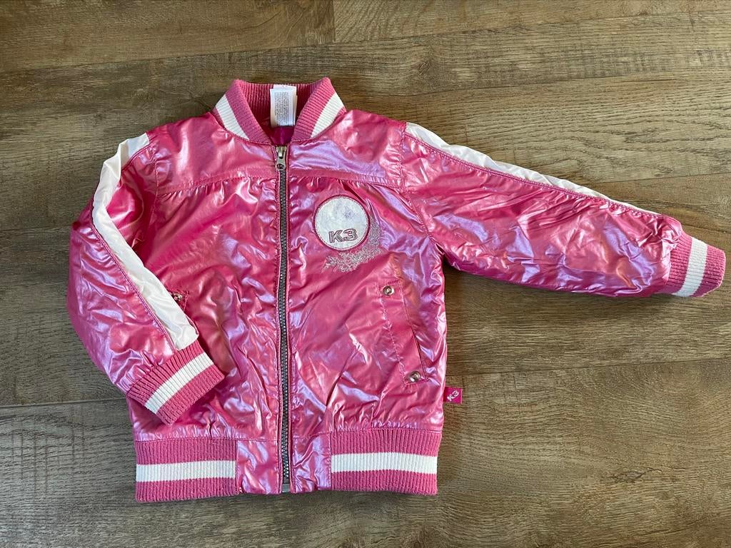 K3 Roze Bomberjack voor Meisjes maat 98, Ophalen of Verzenden, Zo goed als nieuw, Meisje, Jas