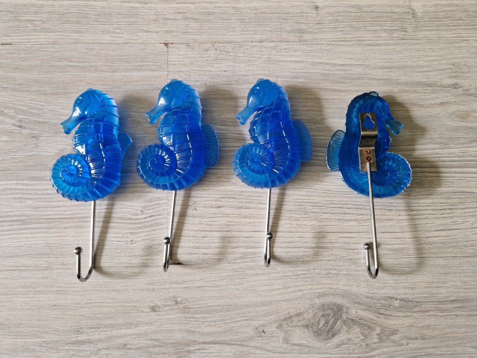 Blauwe wand haken met zeepaardjes, Ophalen, Gebruikt, Wandhaken, Minder dan 100 cm