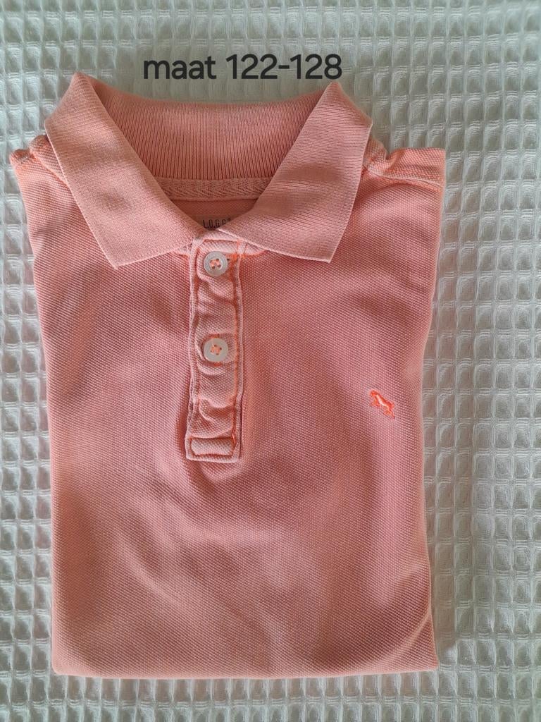 Zalmkleurige poloshirt maat 122-128, Kinderen en Baby's, Kinderkleding | Maat 122, Gebruikt, Jongen of Meisje, Ophalen of Verzenden