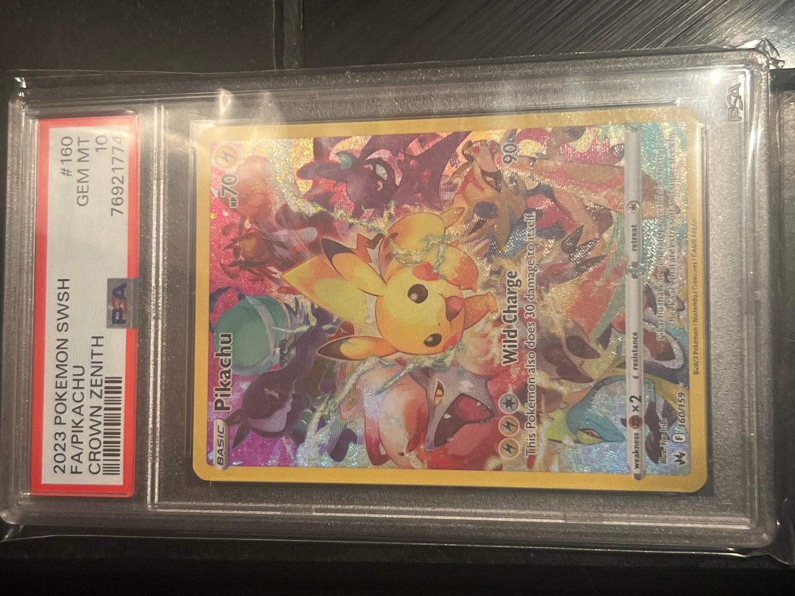 Pikachu Crown Zenith 159/160 PSA 10 Gem Mint Pokémon Kaart, Ophalen, Nieuw, Losse kaart