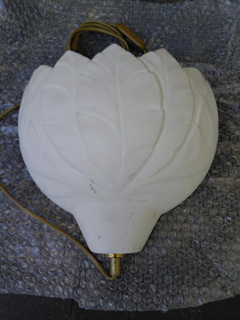 Vintage Bladmotief Wandlamp - Wit Keramiek, Ophalen of Verzenden, Gebruikt, Overige materialen, Vintage, Botanisch, Retro