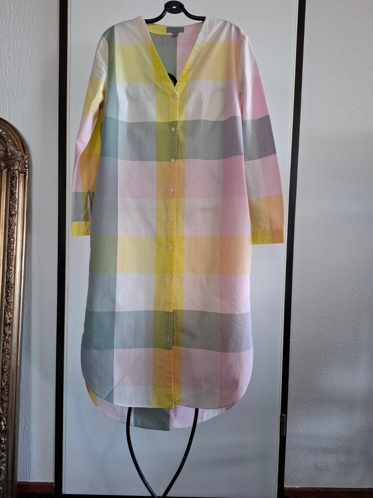 COS geruite katoenen jurk/tuniek , pastel tinten maat 38, Maat 38/40 (M), COS, Zo goed als nieuw, Onder de knie