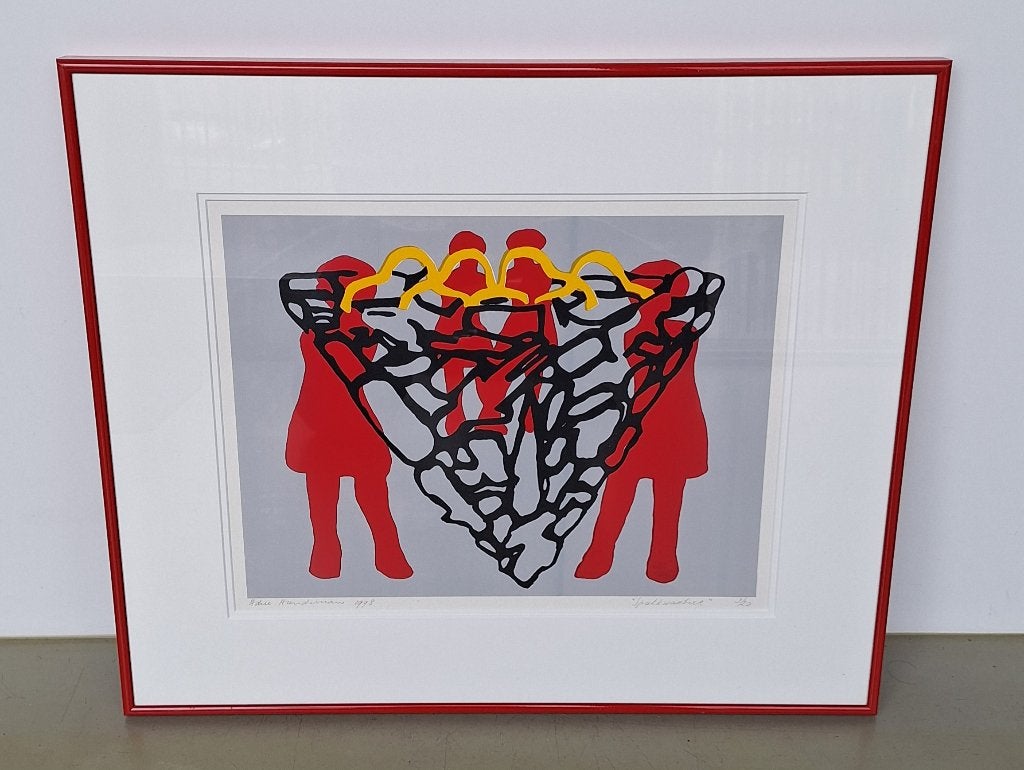 Adrie Arendsman zeefdruk Speelkwartier nr 3/20 51,5x60,5cm, Antiek en Kunst, Kunst | Litho's en Zeefdrukken, Gelimiteerde oplage
