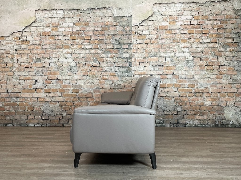 Leolux Bora Balanza - Taupe/Grijs leer | Axel Enthoven, Ophalen, Design, Driepersoons, 75 tot 100 cm