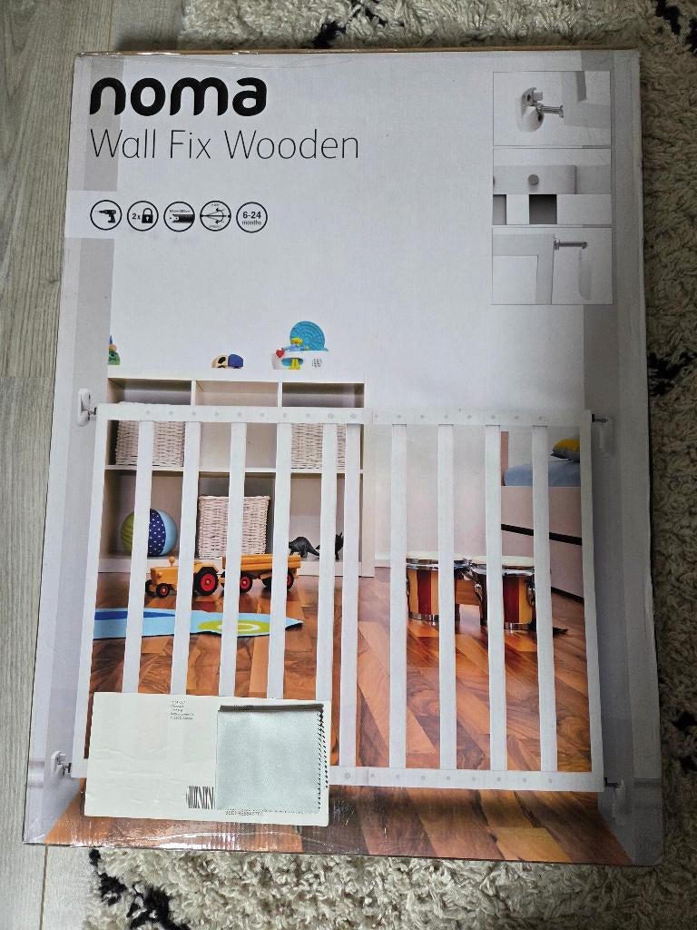 Traphekje wit Noma Wall Fix Wooden, Ophalen, Nieuw, Schroefhekje, Hout
